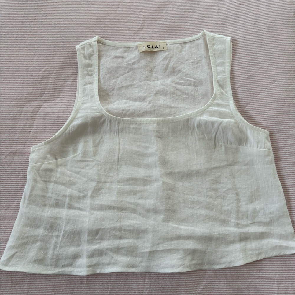 Solaí The Label White Linen Women's Camisole
